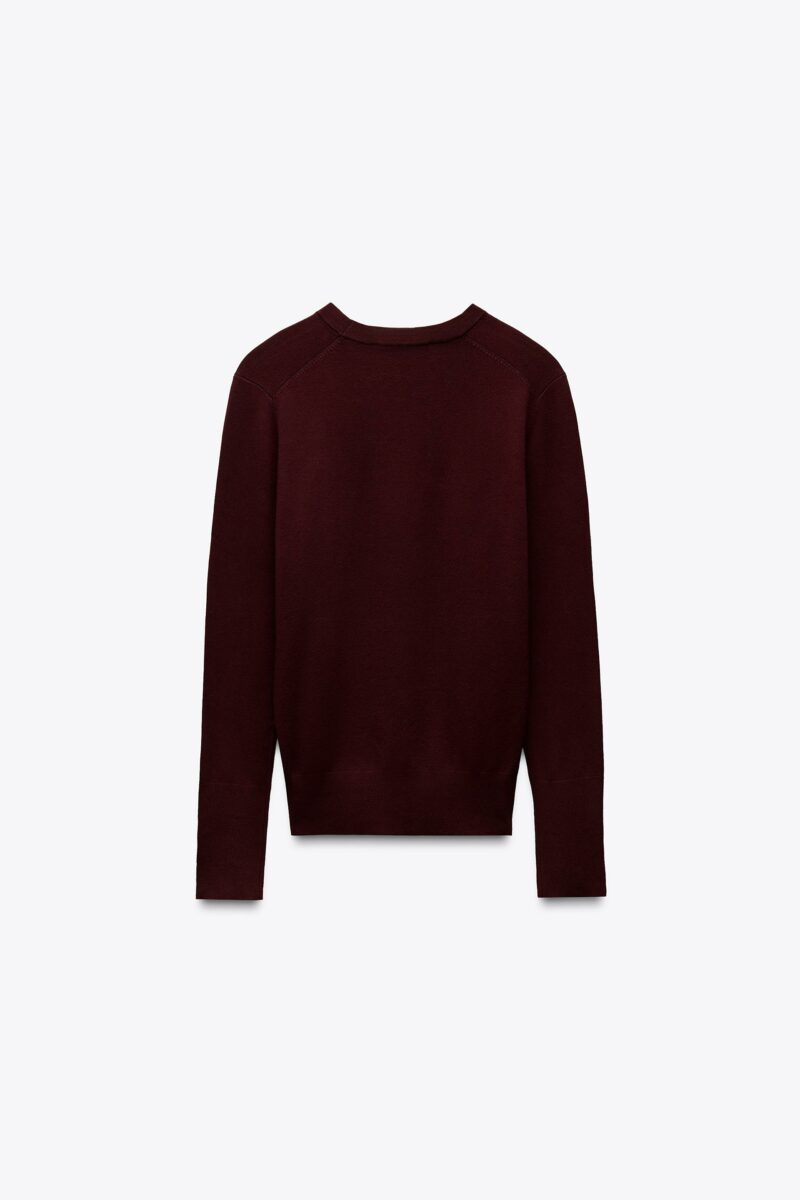PULL EN MAILLE UNI A MANCHES LONGUES – Image 2