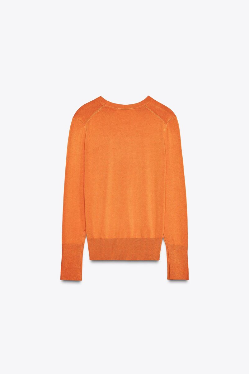 PULL EN MAILLE UNI A MANCHES LONGUES – Image 2