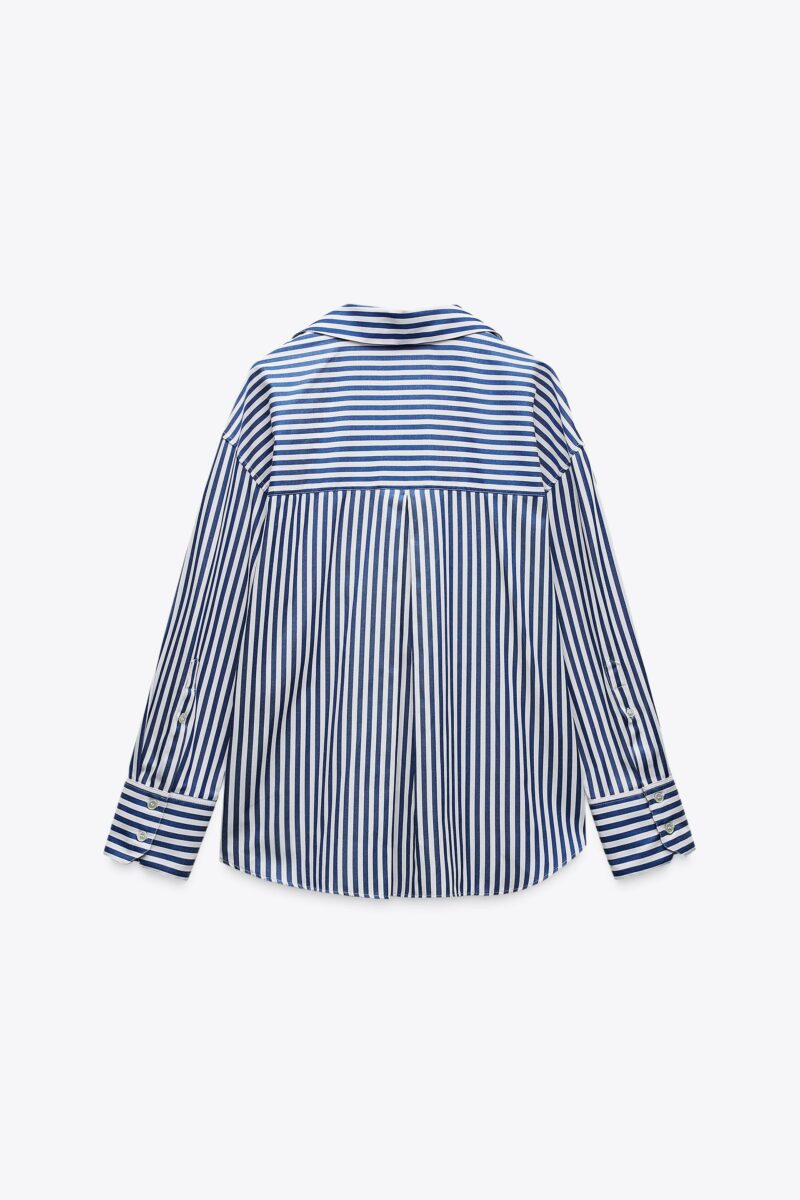 CHEMISE EN POPELINE A RAYURES – Image 3