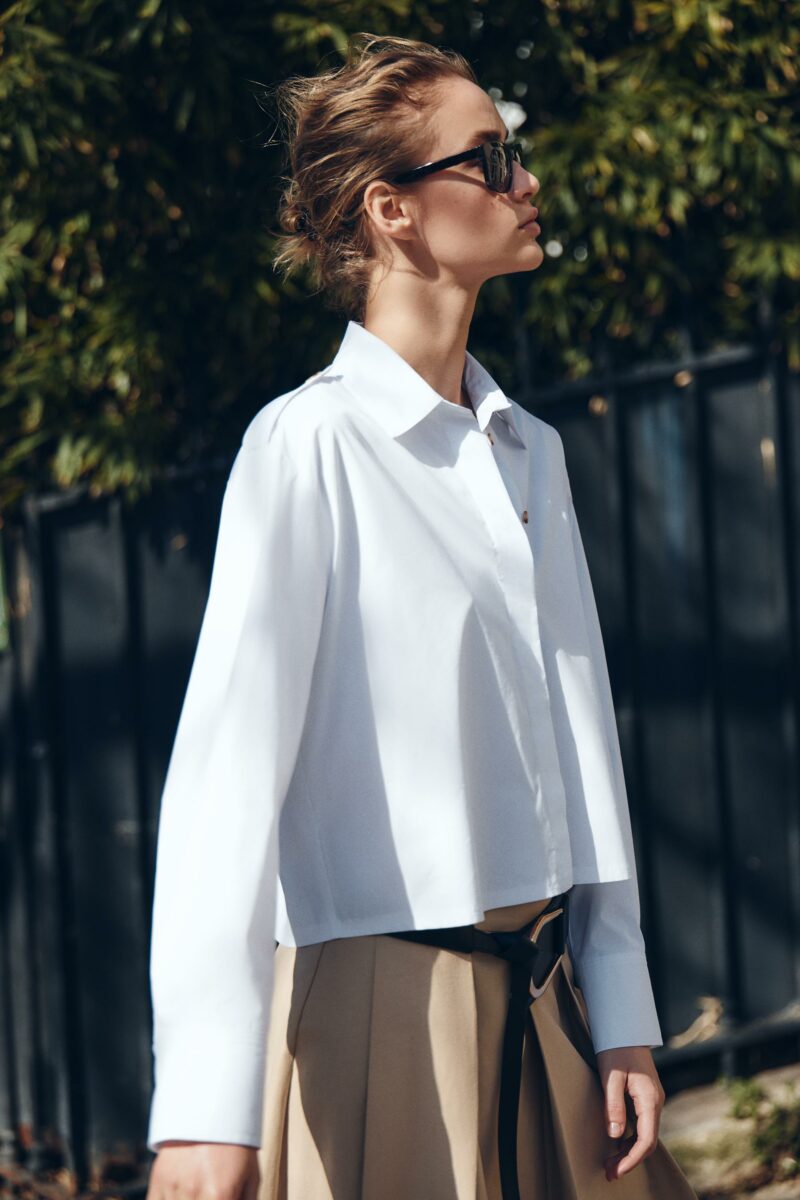 CHEMISE COURTE EN POPELINE – Image 3