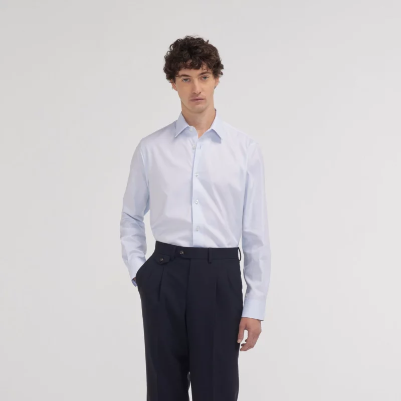 CHEMISE ATELIER PRIVE SLIM FIT STRETCH BLEUE COL FRANCAIS