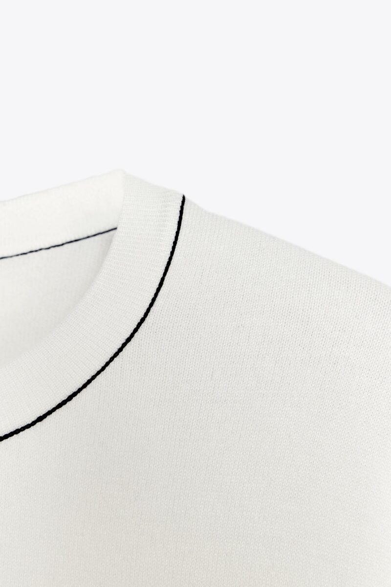 PULL À MANCHES COURTES AVEC LISERÉS – Image 3