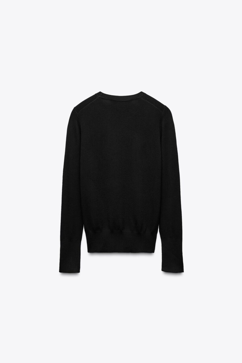 PULL EN MAILLE UNI A MANCHES LONGUES – Image 3