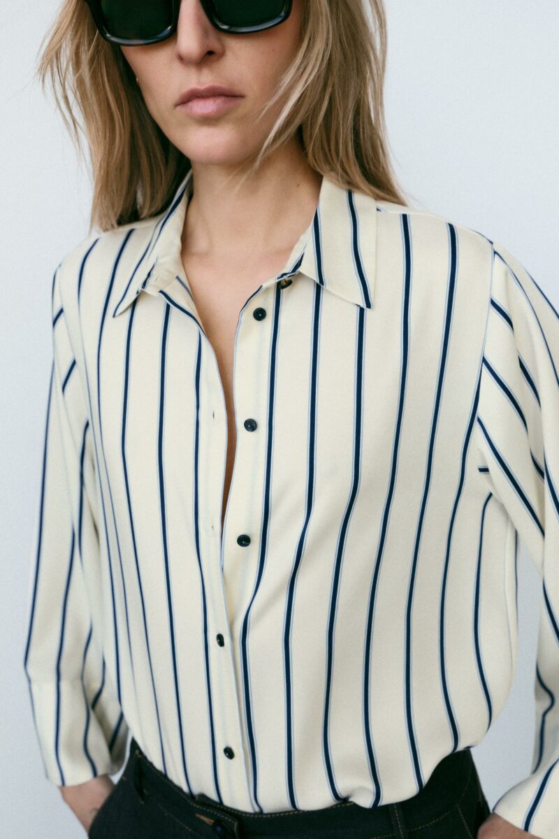 BLOUSE À RAYURES À MANCHES AMPLES – Image 3