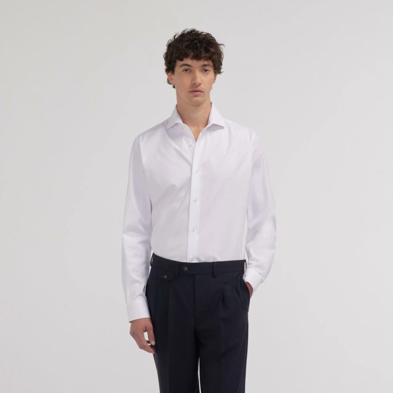 CHEMISE ATELIER PRIVE SLIM FIT STRETCH BLEUE COL ITALIEN