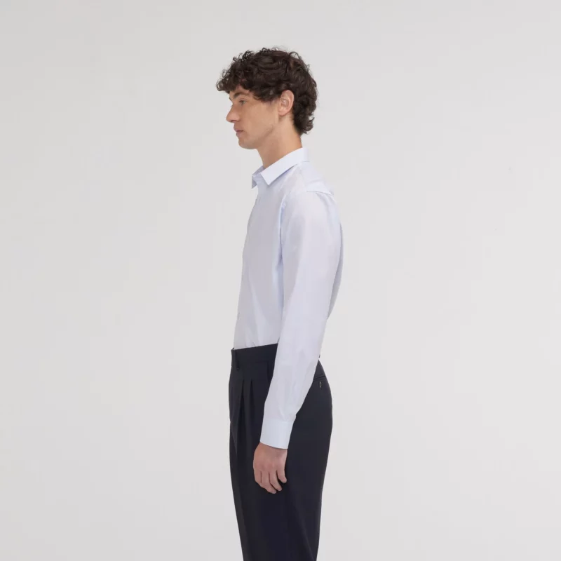 CHEMISE ATELIER PRIVE SLIM FIT STRETCH BLEUE COL FRANCAIS – Image 3