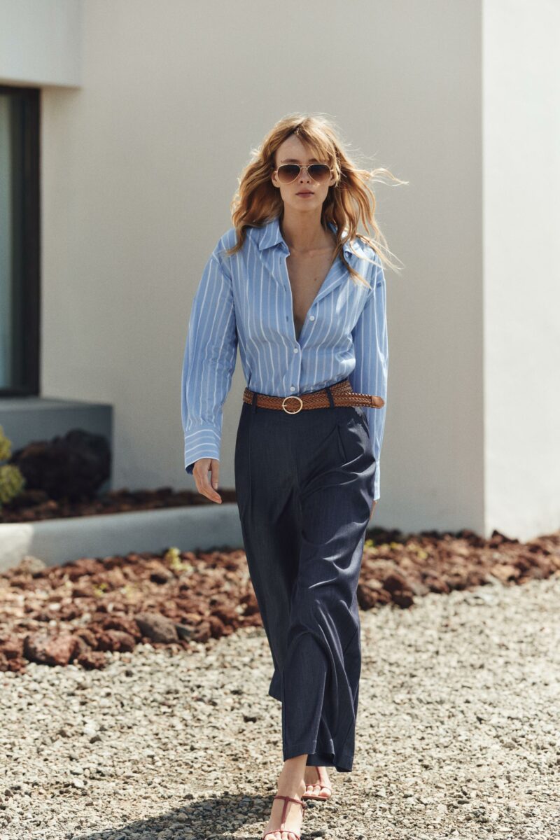 CHEMISE EN POPELINE À RAYURES – Image 4