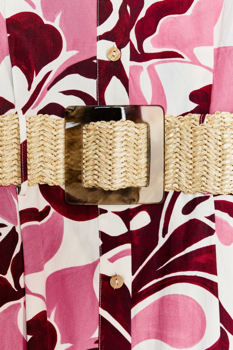 ROBE MIDI EN POPELINE IMPRIMÉE CEINTURE – Image 8