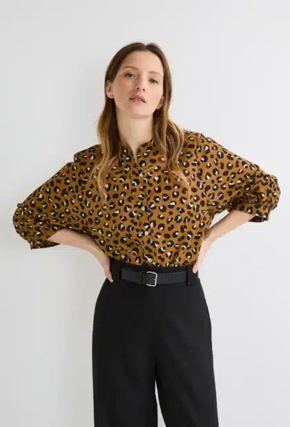 BLOUSE MANCHES TROIS QUART IMPRIMEE EN COTON BIO GOTS