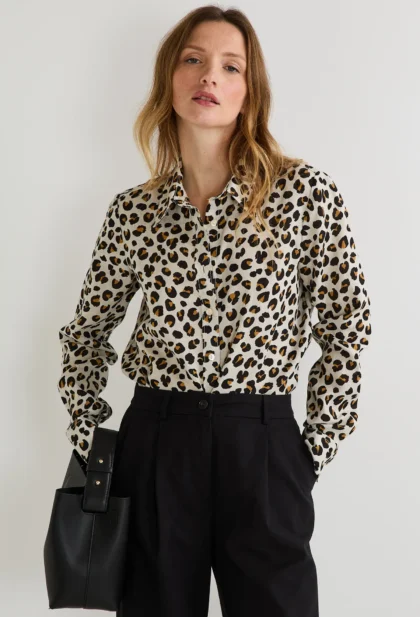 CHEMISE MANCHES LONGUES IMPRIMEE EN LIN
