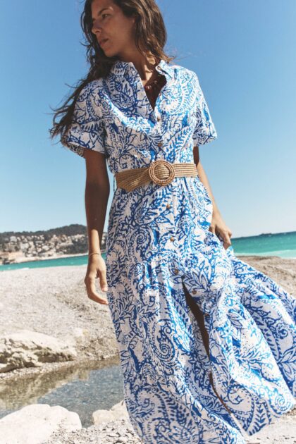 ROBE CHEMISE À IMPRIMÉ AVEC CEINTURE