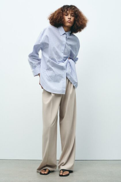 CHEMISE OVERSIZE EN POPELINE À RAYURES