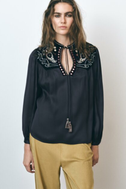 BLOUSE BIMATIÈRE EN VELOURS
