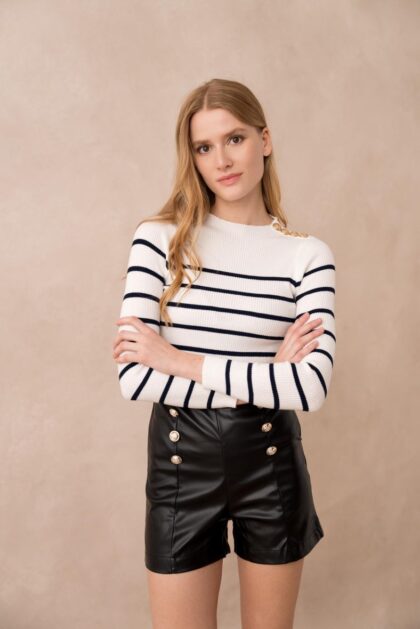 MARINIERE Ecru / Bleu Marine