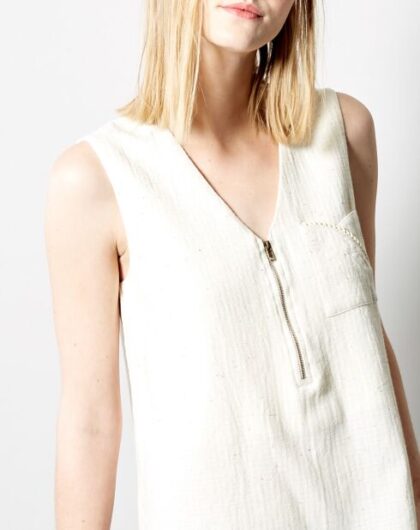 TOP KARL MARC JOHN EN COTON CHINE CREME