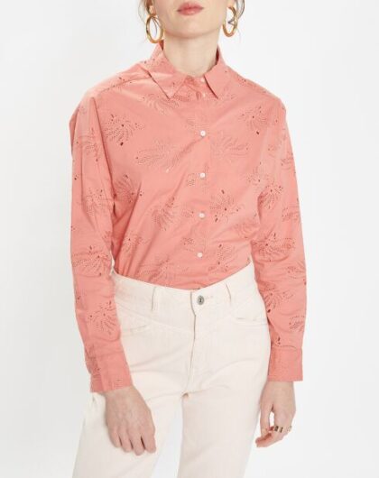CHEMISE GALERIES LAFAYETTE AJOUREE ROSE