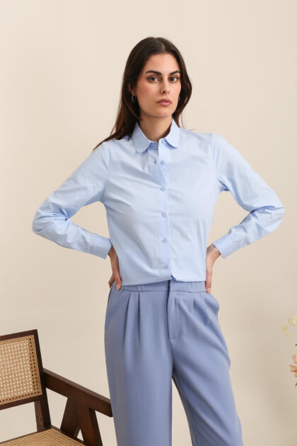 CHEMISE UNIE COL CLAUDINE DAPHNEA