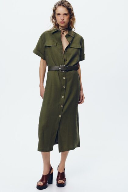 ROBE MI-LONGUE AVEC CEINTURE