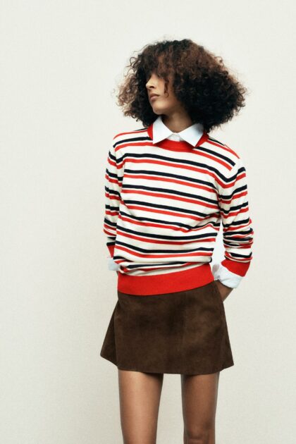 PULL EN MAILLE A RAYURES