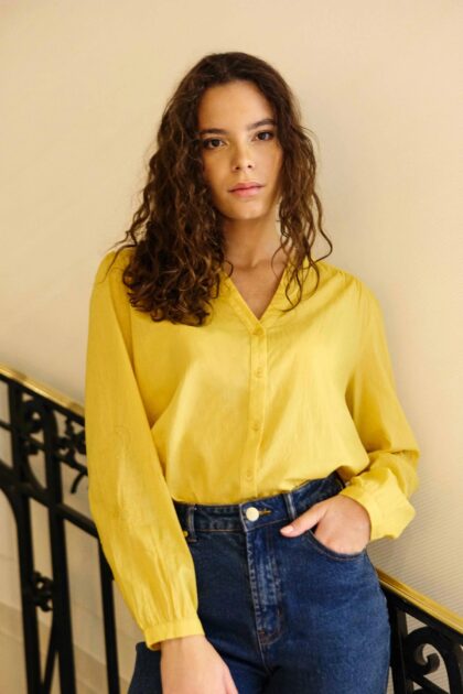 BLOUSE BRODEE OCRE LA PETITE ETOILE