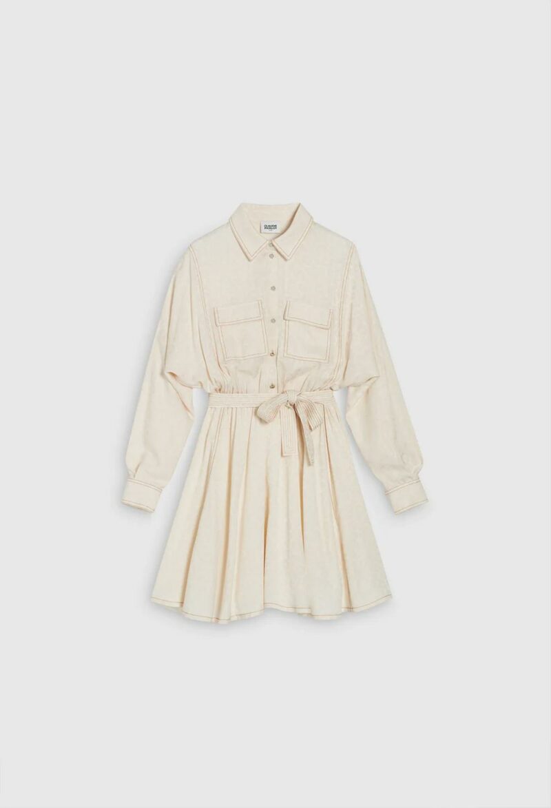 ROBE CLAUDIE PIERLOT ECRU – Image 3