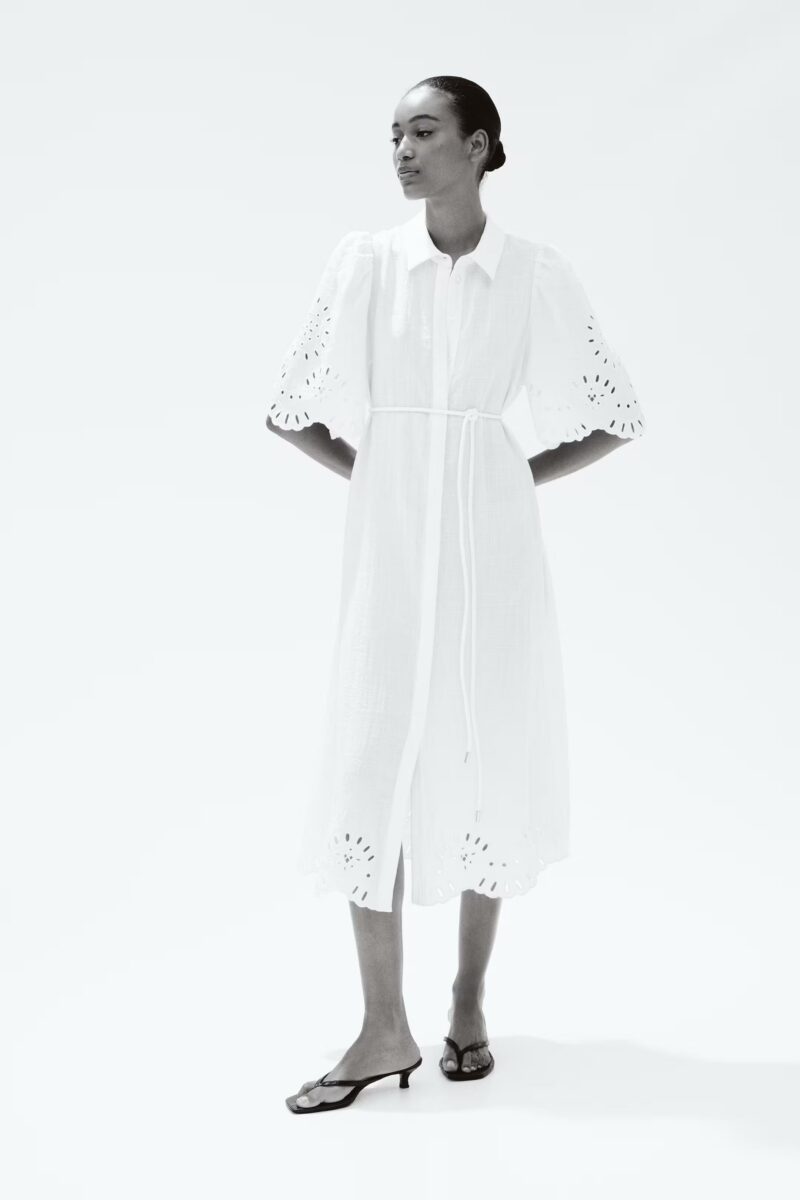 ROBE CHEMISE AVEC BRODERIE ANGLAISE
