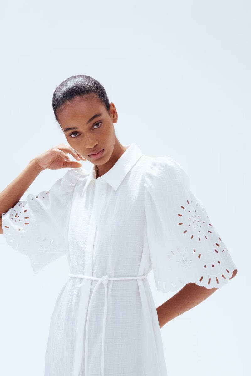 ROBE CHEMISE AVEC BRODERIE ANGLAISE – Image 5