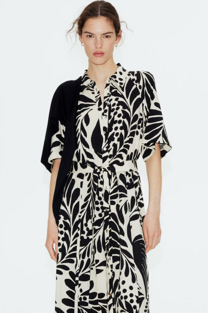 ROBE CHEMISE AVEC CEINTURE À NOUER – Image 4