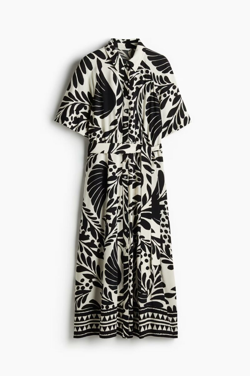 ROBE CHEMISE AVEC CEINTURE À NOUER – Image 6