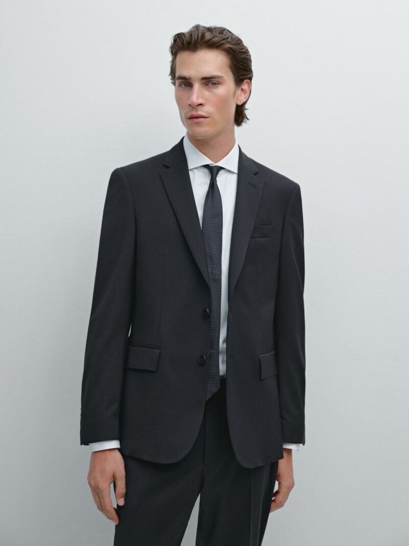 VESTE DE COSTUME MASSIMO DUTTI 100% LAINE – Image 2
