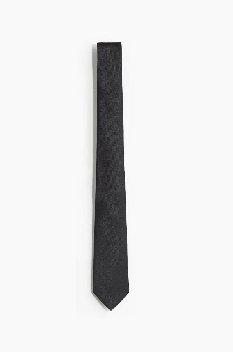 CRAVATE FINE GRIS FONCE